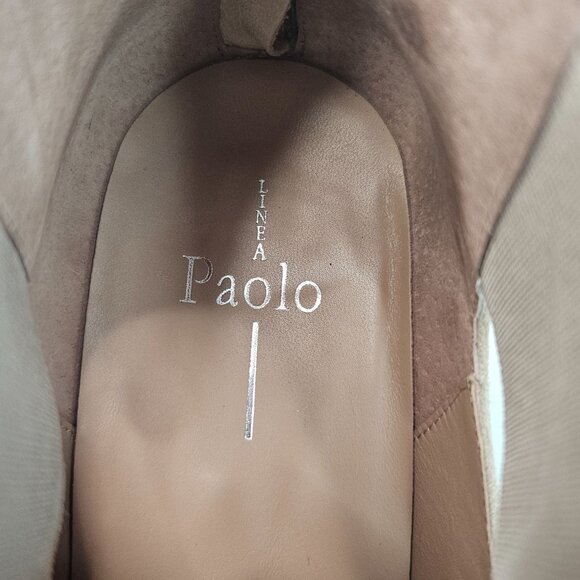 Paolo Linea Wedge Sneaker Sz 10.5 Tan Suede Perferated Casual Platform Shoe Boot - Picture 10 of 12